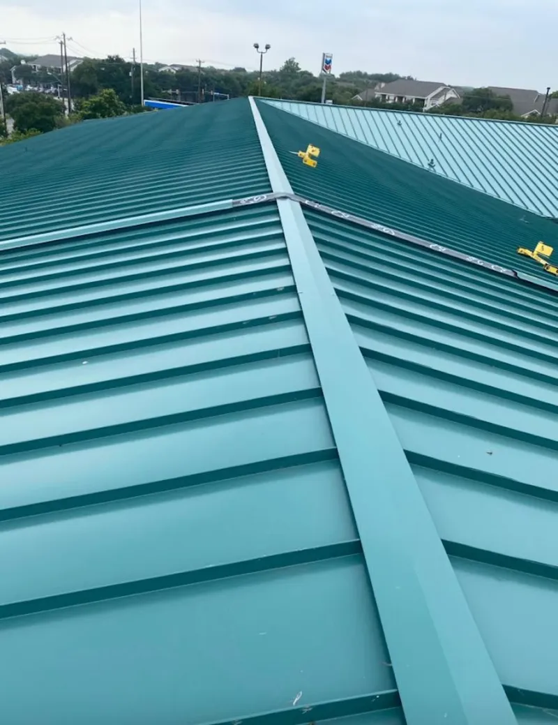Green commercial metal roof ridge and valley for Metal Roof Repair in Villa Hills